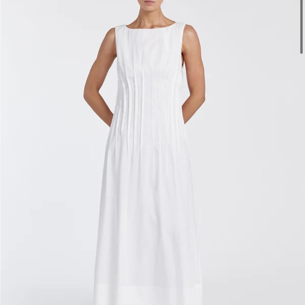 NWT MANA WHITE LINEN MIDI DRESS